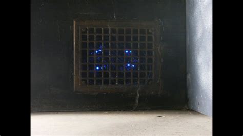 Diy Halloween Props Blinking Led Eyes In Wall Grate Simple And Easy