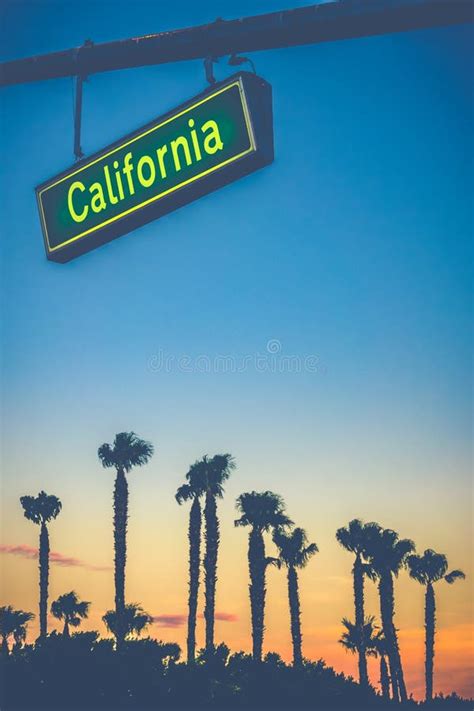 California Street Sign At Sunset Stock Photo Image Of Famous Pacific