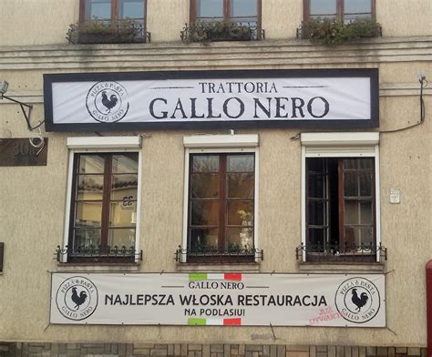 The gallo nero legend our namesake gallo nero (black rooster) is a symbol of pride, power and victory which comes from a classic italian legend. Białystok subiektywnie: Trattoria Gallo Nero