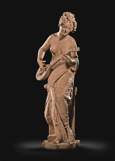 Albert Ernest Carrier Belleuse French La Cigale Girl With A Mandolin Rodin View