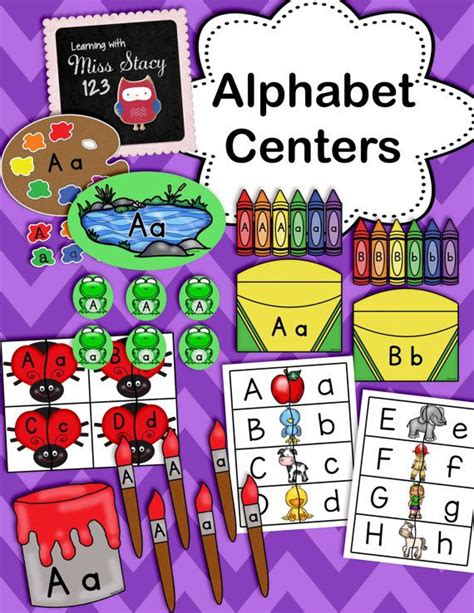 Alphabet Centers Preschool And Kindergarten Learning Activity Etsy