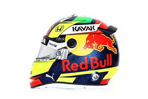 F1 Sergio Perez Unveils First Red Bull Helmet Bleachers News