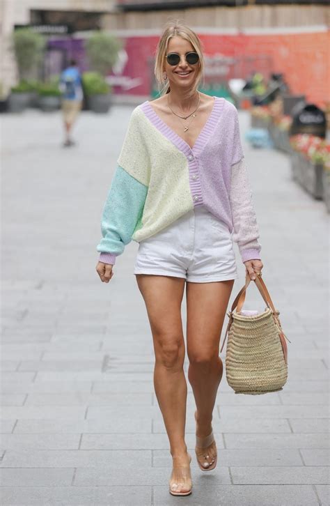 Vogue Williams Looks Hot In Daisy Duke White Denim Hotpants And Pastel