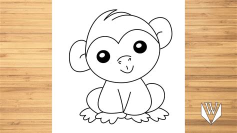 How To Draw Cute Monkey Step By Step Easy Draw Free Download
