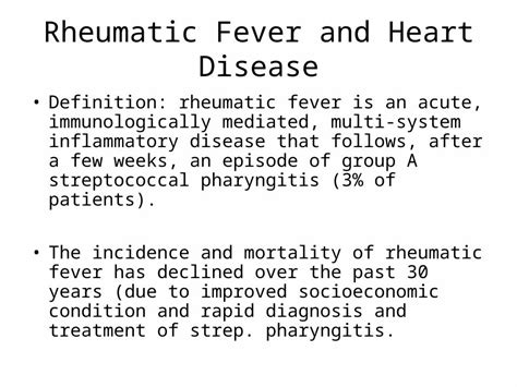 Ppt Definition Rheumatic Fever Is An Acute Immunologically Mediated