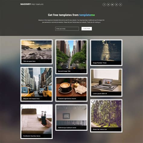 Masonry Is Free Mobile Website Template With Auto Adjusted Image