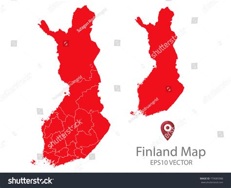 Couple Set Mapred Map Finlandvector Eps10 Stock Vector Royalty Free