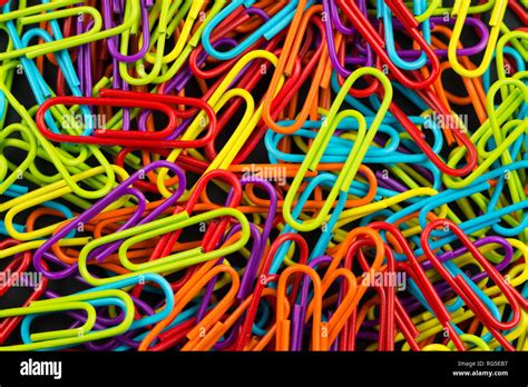 Bunch Of Multi Color Paper Clips Stock Photo Alamy