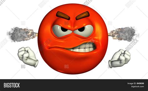 Angry Face Emoticon With Steam