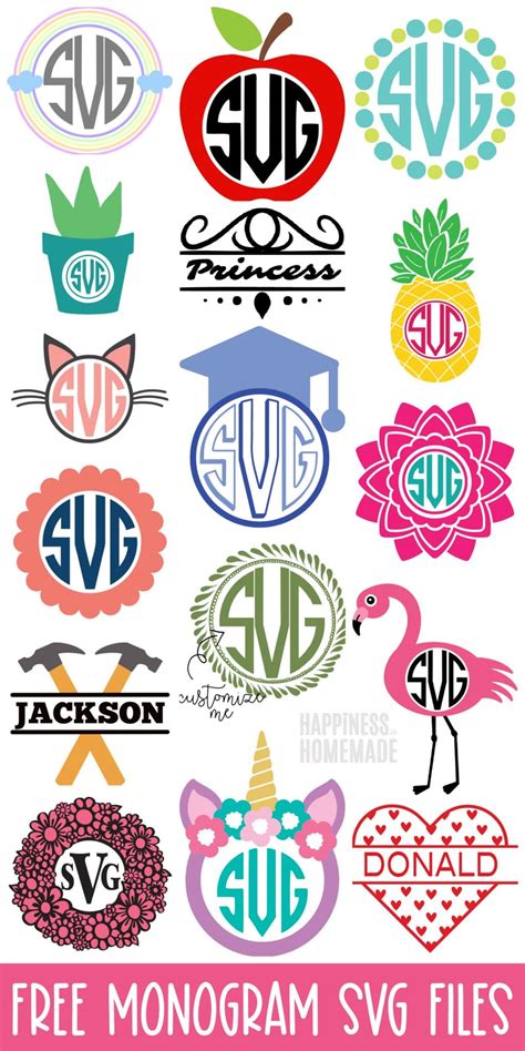 16 Free Monogram Svg Files For Cricut And Silhouette Happiness Is Homemade