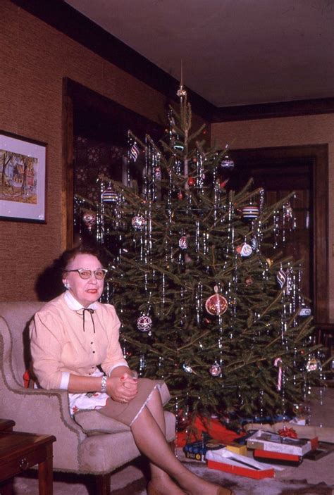 Vintage Kodachrome Slide Woman Poses By Decorated Christmas Etsy