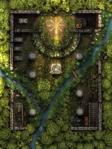 The Lost Temple X Battlemaps Fantasy City Map Dungeon Maps Fantasy World Map