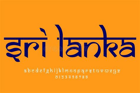 Country Sri Lanka Text Design Indian Style Latin Font Design