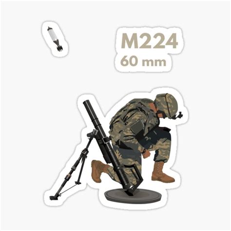 M224 Mortar With Gunner Sticker For Sale By Norsetech Redbubble