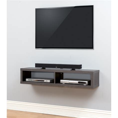 Martin Home Furnishings 48 Shallow Wall Mounted Tv Component Shelf