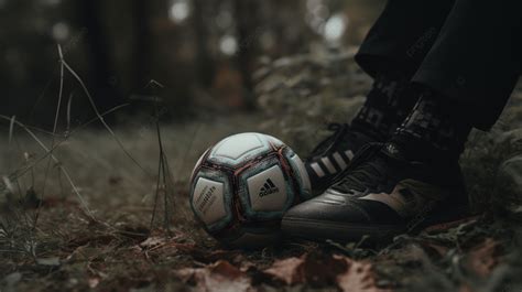 Latar Belakangkaki Pesepakbola Oleh Bola Hitam Dengan Latar Belakang
