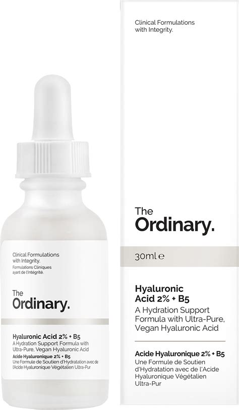 The ordinary is an evolving collection of treatments offering familiar, effective clinical technologies positioned to raise integrity in skincare. The Ordinary Hyaluronic Acid 2% + B5