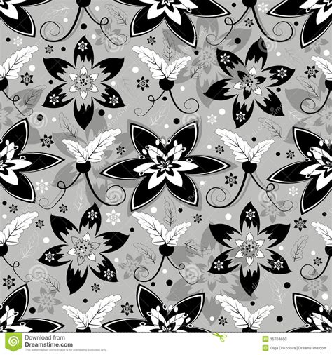 Available as an adhesive wallpaper, the buquette is easily applied. Seamless Grey Floral Pattern Stock Vector - Illustration ...