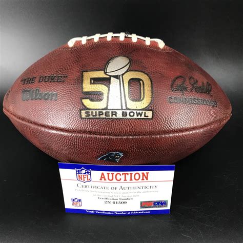 Nfl Panthers Super Bowl 50 Game Used Ball The Official Auction Site