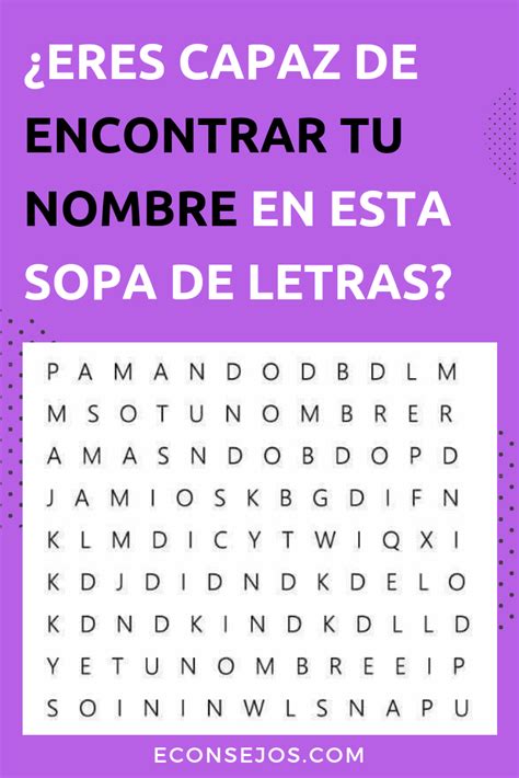 Facilidades para preparar y esponer en reuniones. Sopa de Letras: ¿acepta el desafío de encontrar tu nombre ...