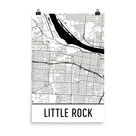 Little Rock Map Little Rock Art Little Rock Print Little Rock Ar