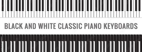 Piano Keyboards with Classic and Inverted Keys Color Full Sets Patterns