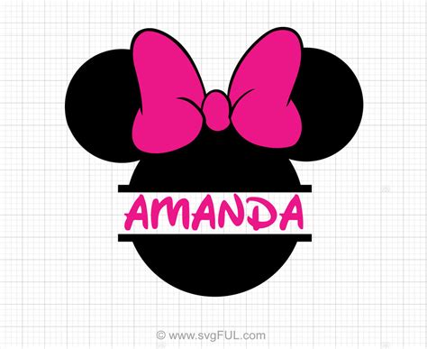 Free Minnie Mouse Monogram Bow Svg