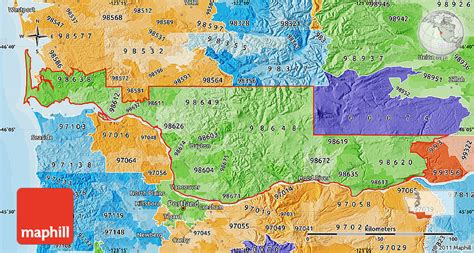 Political Shades Map Of Zip Codes Starting With 986