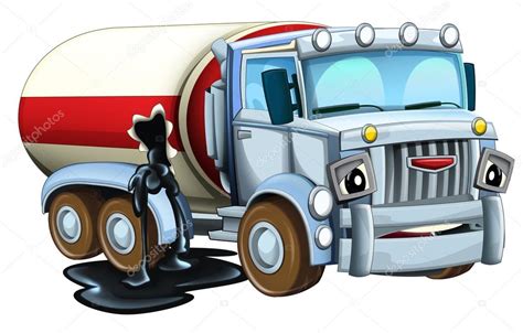 Cartoon Damaged Truck Isolated Illustration For Children — Stock