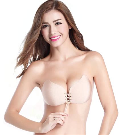 Women Silicone Bra Cup Invisible Self Adhesive Strapless Bandage Stick Gel Silicone Push Up