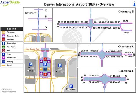 Denver Denver International Den Airport Terminal Map Overview