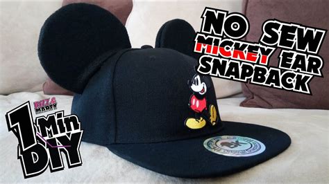 No Sew Mickey Ear Snapback Hat 7 Min Diy Youtube