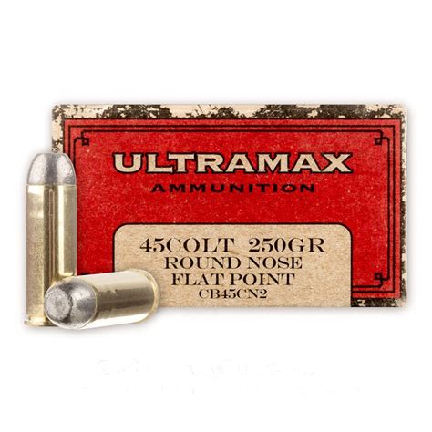 45 Long Colt 250 Grain Round Nose Flat Point Ultramax 50 Rounds