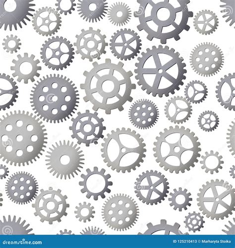 Seamless Pattern Background With Gears Stock Vector Illustration Of