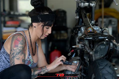 Born To Ride Motorcycle Babe Of The Week Brittany Working On Bike 40