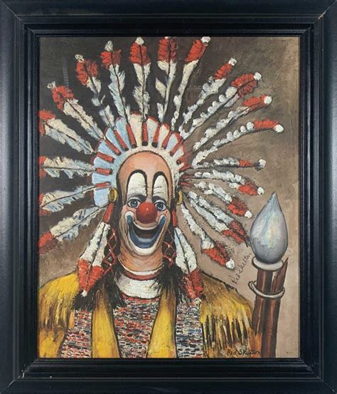 Lot Red Skeltons Indian Clown Open Edition Print