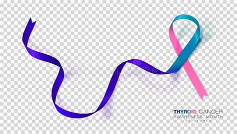 Thyroid Cancer Awareness Month Teal And Pink And Blue Color Ribbon