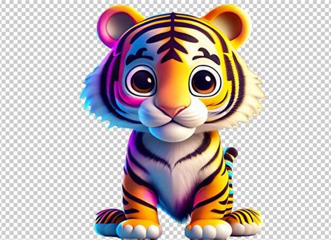 Premium PSD 3d Cute Tiger