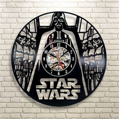 Darth Vader Wall Art Darkside Vinyl Retro Record Wall Clock Birthday