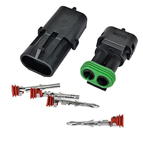 Muyi 10 Kit 2 Pin Connector For 20 14 Awg Wire Connectors 25mm Series Waterproof Connector