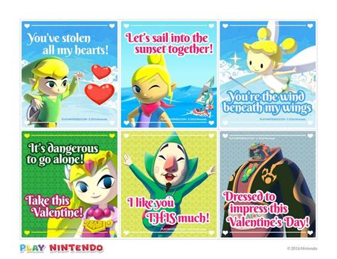 Legend Of Zelda Valentines Day Cards 2016 Play Nintendo Legend Of
