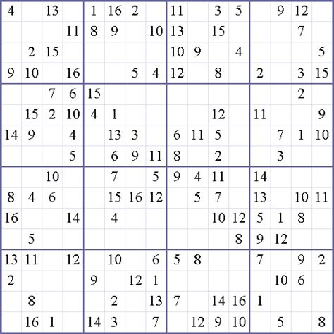 Sudoku 16 X 16 Para Imprimir ~ Scarica Sudoku 16x16 Da Meiieat