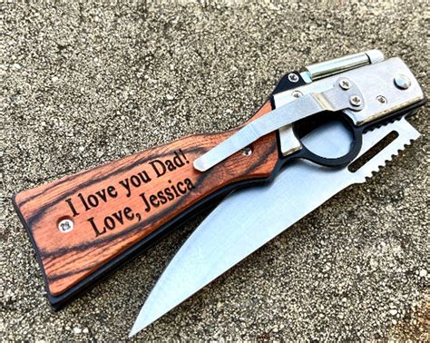 Bachelor Party Favors Engraved Gun Knife Gun Pocket Knife Etsy
