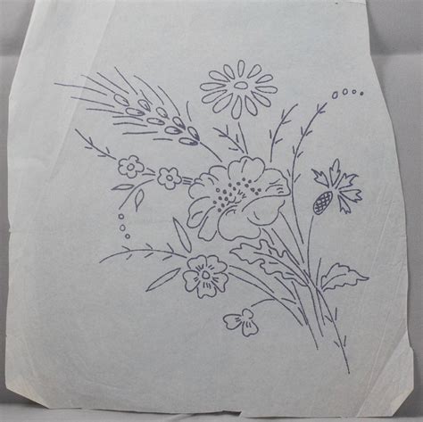 Flower Bouquet Vintage Iron On Transfer By Thevintagesewingb On Etsy