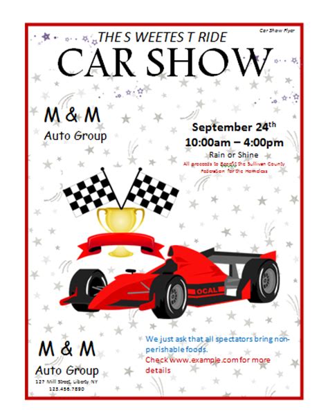 Car Show Flyer Template Microsoft Word Templates