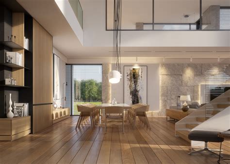 Warm Wooden Modern Interior Design Home About Surface 700m2 My