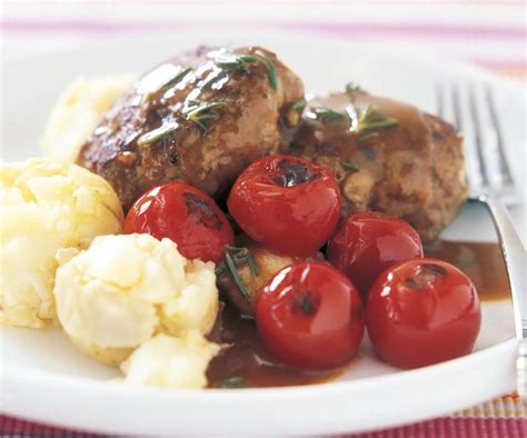 Lamb Rissoles With Potato Crush And Rosemary Gravy Recipe Rissoles Recipe Lamb Recipes