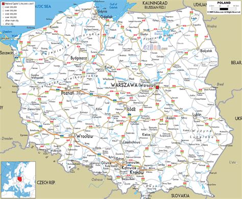 Detailed Clear Large Road Map Of Poland Ezilon Maps