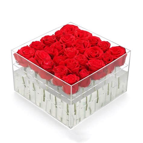 Custom Clear Acrylic Flower Boxes Clear Plastic Packing Boxes
