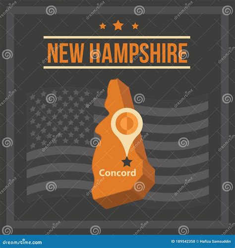 Map Of New Hampshire State Vector Illustration Decorative Design Stock